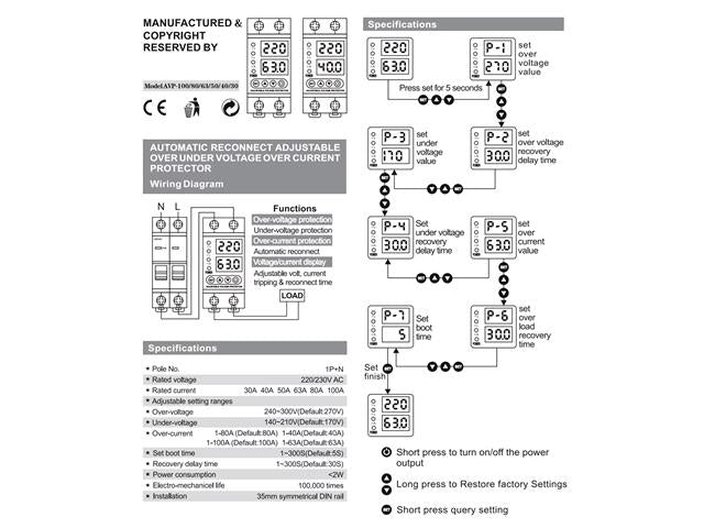 BMT D/R 63A OVER/UNDER VOLT PROT