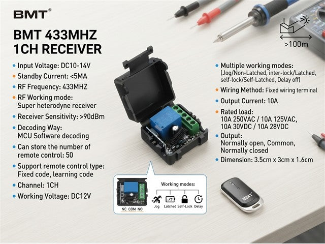 BMT 433MHZ 1CH RECEIVER