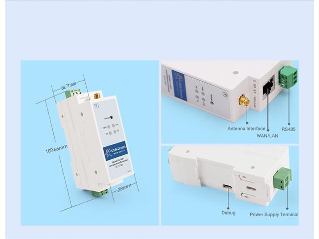 USR DR404 DIN RAIL RS485-WIFI
