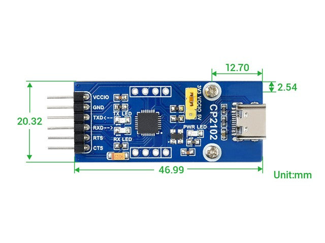 WVS CP2102 TYPE-C USB TO UART BD