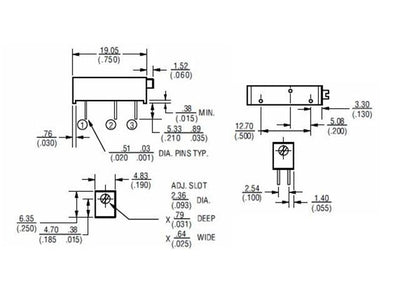3006P - 1 - 500LF - Potentiometers, Trimmers & Rheostats -