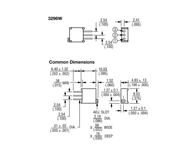 3296W - 1 - 104LF - Potentiometers, Trimmers & Rheostats -
