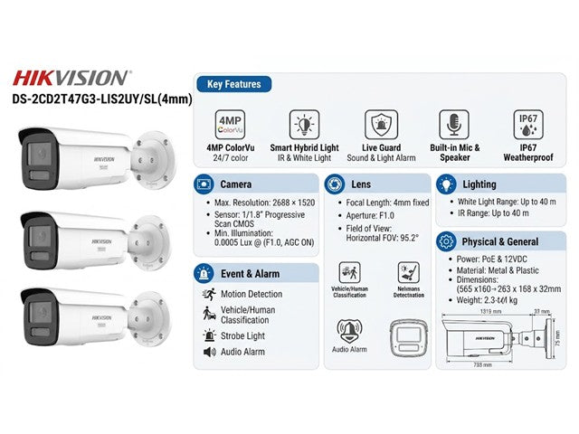 HKV DS-2CD2T47G3-LIS2UY/SL 4MM