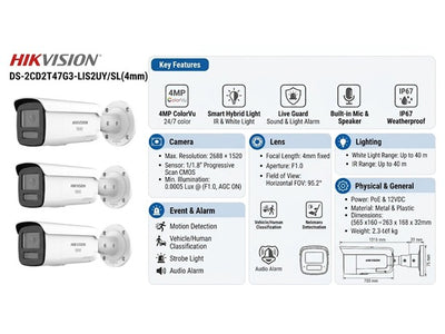 HKV DS-2CD2T47G3-LIS2UY/SL 4MM
