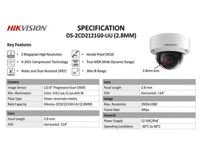 HKV DS-2CD2121G0-LIU (2.8MM)