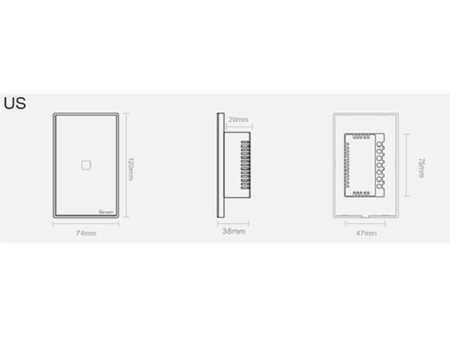 SONOFF T3 WIF+RF TOUCH US 1W BLK