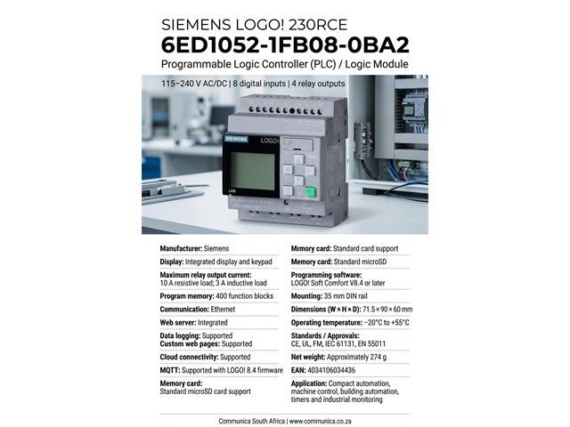 6ED1052-1FB08-0BA2 - Industrial Automation - 4034106034436