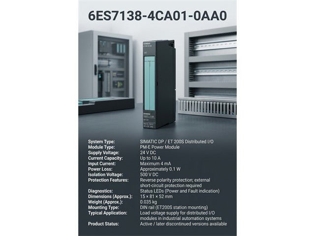 6ES7138-4CA01-0AA0 - Industrial Automation - 4025515072379