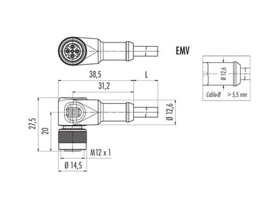 77 - 3534 - 0000 - 20708 - 0200 - Actuator/Sensor Cable -