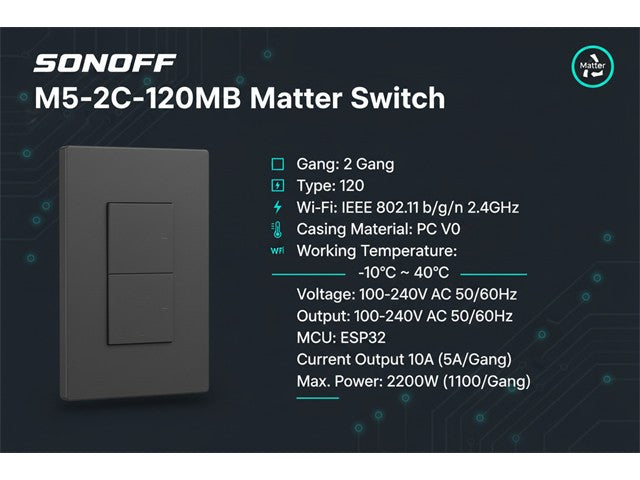 SONOFF M5-2C-120MB MATTER SWITCH