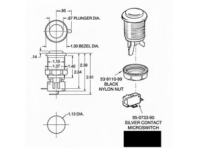 ALX ARCADE PUSH BUTTON GREEN - Miscellaneous -