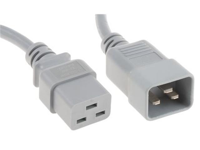 PWR EXT CAB IEC C19F-C20M 2M GY