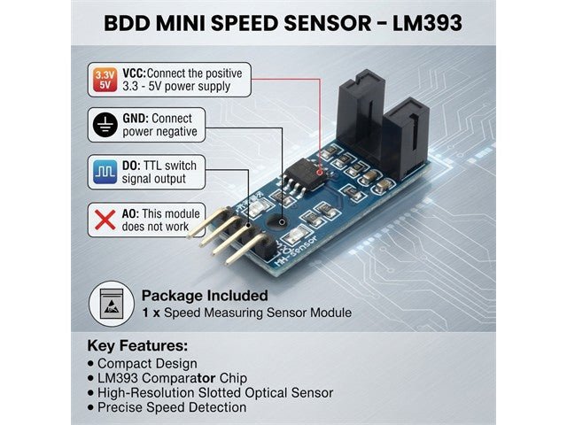 BDD MINI SPEED SENSOR -LM393 - Sensors - 53464023400748