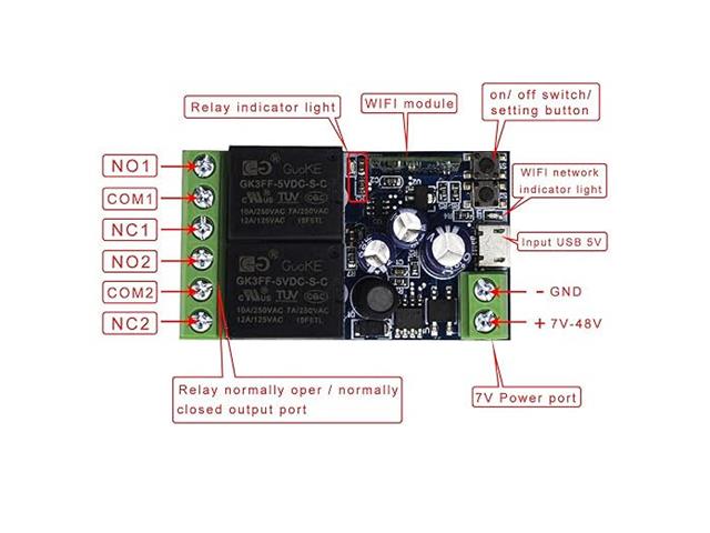 BDD SONOFF 2 CH WIFI W/L RELAY - Power, Battery & Solar -