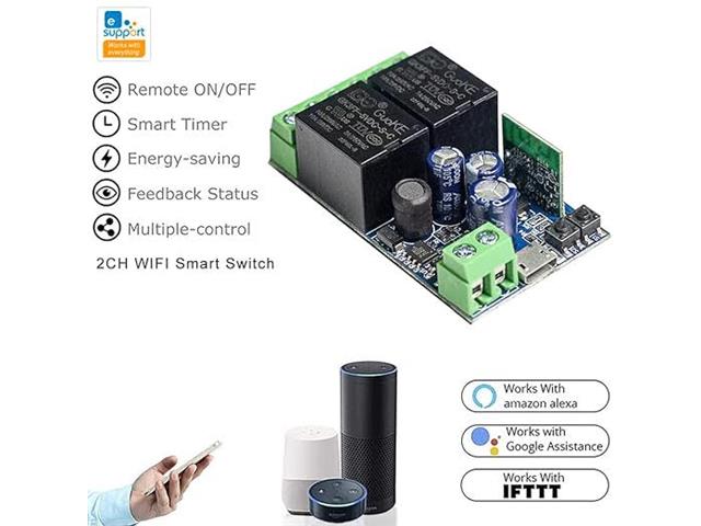 BDD SONOFF 2 CH WIFI W/L RELAY - Power, Battery & Solar -