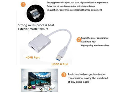BDD USB3.0-M TO HDMI-F CONVERTER - USB Hubs, Adaptors, & Extenders -