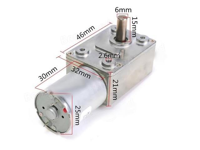 BDD WORM GEAR MOTOR 12V 66RPM - Motors, Motor Drivers & Controllers -