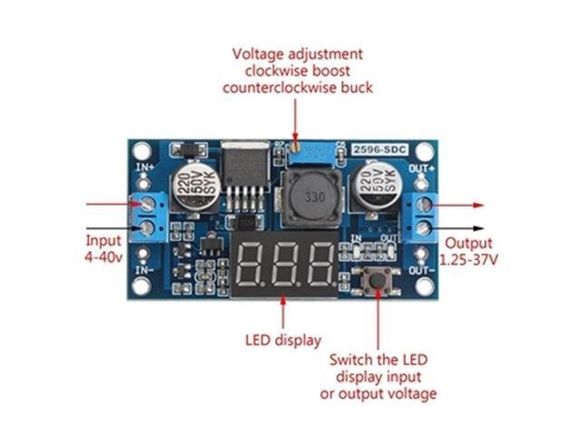 BMT ADJ DC/DC MODULE 3A+DISPLAY - Power, Battery & Solar - HKD ADJ DC/DC MODULE 3A+DISPLAY