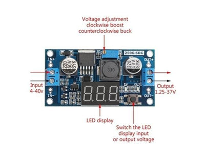 BMT ADJ DC/DC MODULE 3A+DISPLAY - Power, Battery & Solar - HKD ADJ DC/DC MODULE 3A+DISPLAY