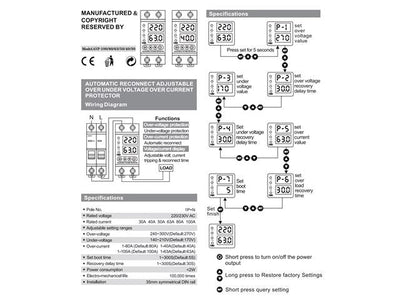BMT D/R 63A OVER/UNDER VOLT PROT - Surge Protection -