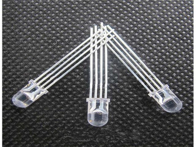BMT RGB LED 4P 5MM C/CATH 10/PK - LED Lamps -