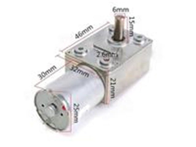 BMT WORM GEAR MOTOR 12V 66RPM - Motors, Motor Drivers & Controllers -