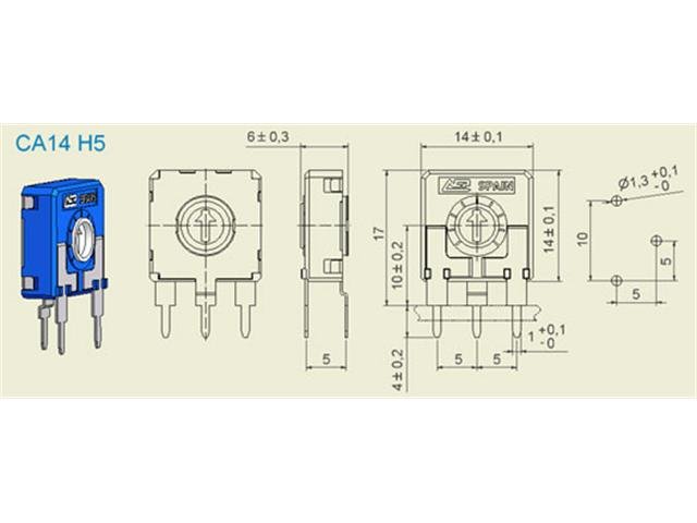 CA14NH5 22K - Potentiometers, Trimmers & Rheostats -