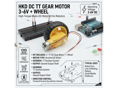 HKD DC TT GEAR MOTOR 3-6V+WHEEL