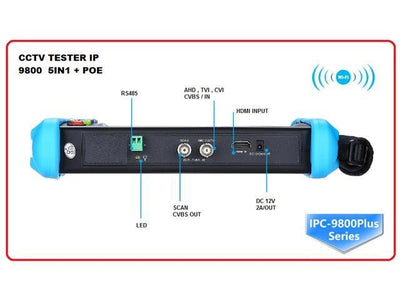 CCTV TESTER IP 9800 5IN1 + POE - Environmental Test Equipment -