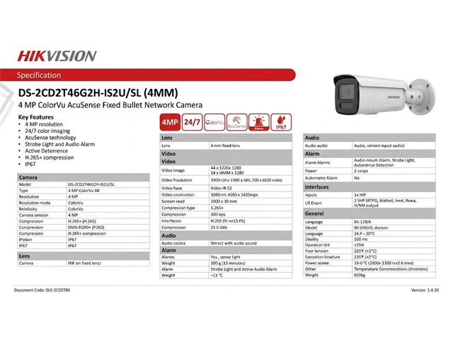 HKV DS-2CD2T46G2H-IS2U/SL (4MM)