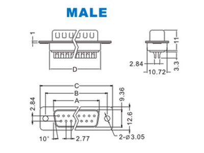 DE9POL2E - D-Sub connectors -