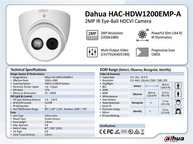 DHA HAC-HDW1200EMP-A 2.8MM - CCTV Products & Accessories - 6939554955310