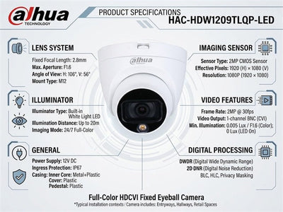 DHA HAC-HDW1209TLQP-LED 2.8MM - CCTV Products & Accessories - 6923172546098