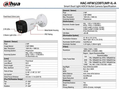 DHA HAC-HFW1239TLMP-IL-A 3.6MM - CCTV Products & Accessories - 6923172534095