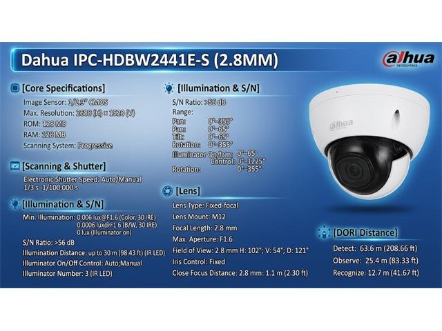 DHA IPC-HDBW2441E-S (2.8MM) - CCTV Products & Accessories - 6923172546739