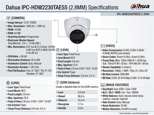 DHA IPC-HDW2230TAES5 2.8MM - CCTV Products & Accessories - 8435280914365
