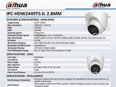 DHA IPC-HDW2449TS-IL 2.8MM - CCTV Products & Accessories - 6923172537782