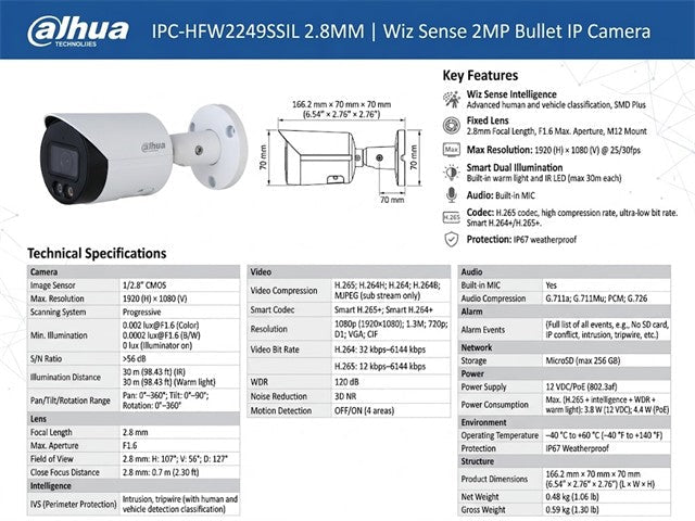 DHA IPC-HFW2249SSIL 2.8MM - CCTV Products & Accessories - 6923172537720