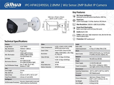 DHA IPC-HFW2249SSIL 2.8MM - CCTV Products & Accessories - 6923172537720