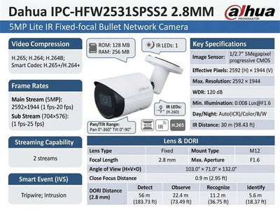 DHA IPC-HFW2531SPSS2 2.8MM - CCTV Products & Accessories - 6939554978128