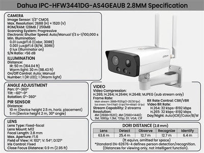 DHA IPC-HFW3441DG-AS4GEAUB 2.8MM - CCTV Products & Accessories - 6923172582331