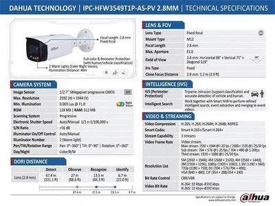 DHA IPC-HFW3549T1P-AS-PV 2.8MM - CCTV Products & Accessories - 6923172526519