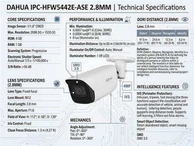 DHA IPC-HFW5442E-ASE 2.8MM - CCTV Products & Accessories - 6923172588586
