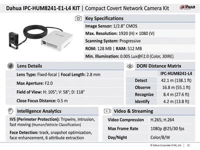 DHA IPC-HUM8241-E1-L4 KIT - CCTV Products & Accessories - 6923169703626