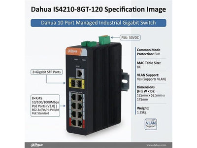 DHA IS4210-8GT-120 - Network Hubs & Switches - 810053977569
