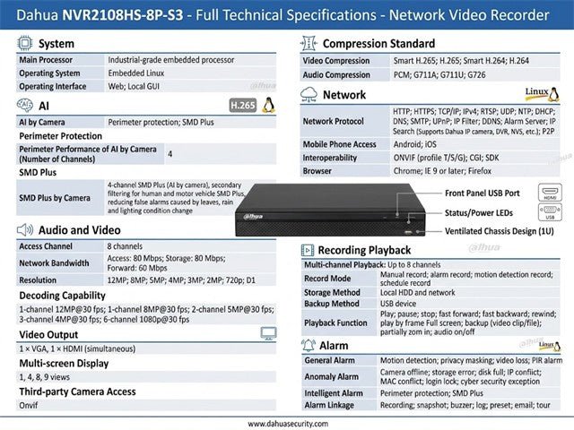 DHA NVR2108HS-8P-S3 - CCTV Products & Accessories - 6923172533241
