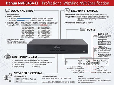 DHA NVR5464-EI - CCTV Products & Accessories - 6923172586049