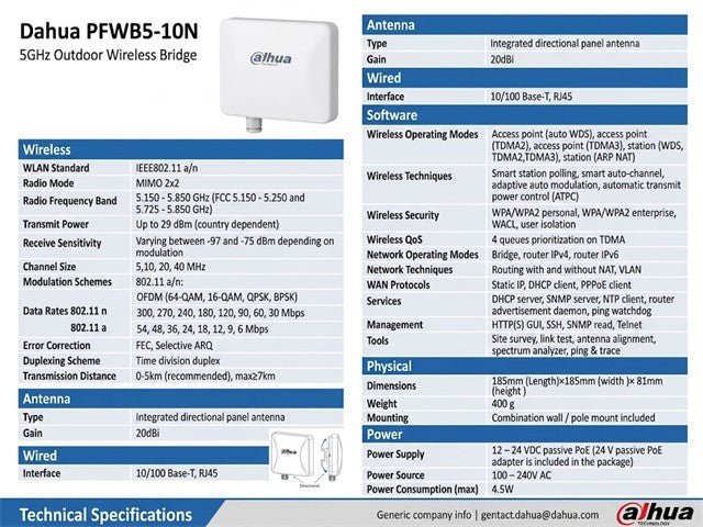 DHA PFWB5-10N - CCTV Products & Accessories - 6939554947537