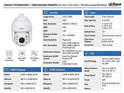 DHA SD6C3425GB-HNRAPV1 5-125MM - CCTV Products & Accessories - 6923172589347