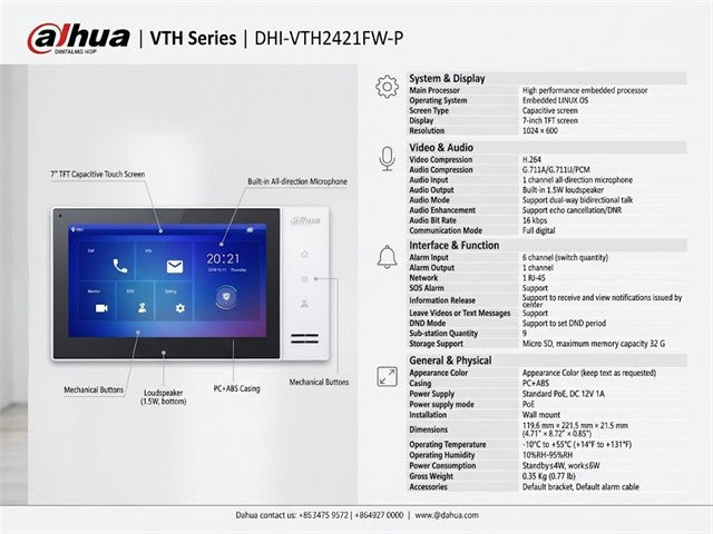 DHA VTH2421FW-P - Access Automation - 6939554972478